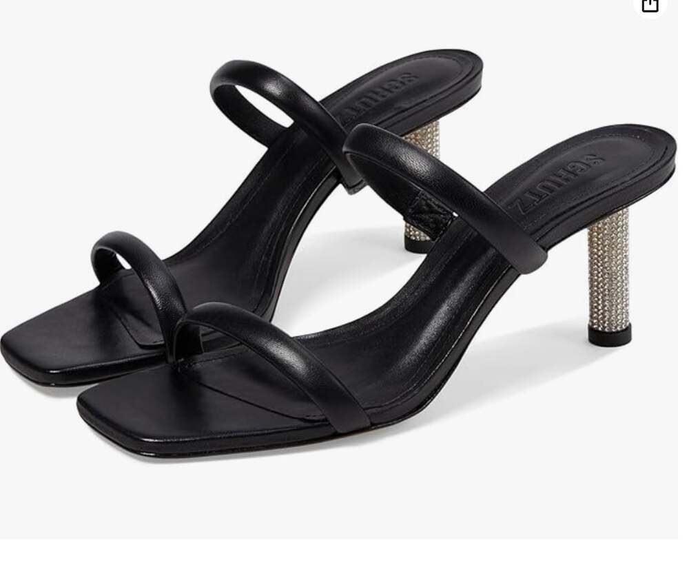 SCHUTZ New Taliah Mid Glam Heel Sandal in Black // 9.5